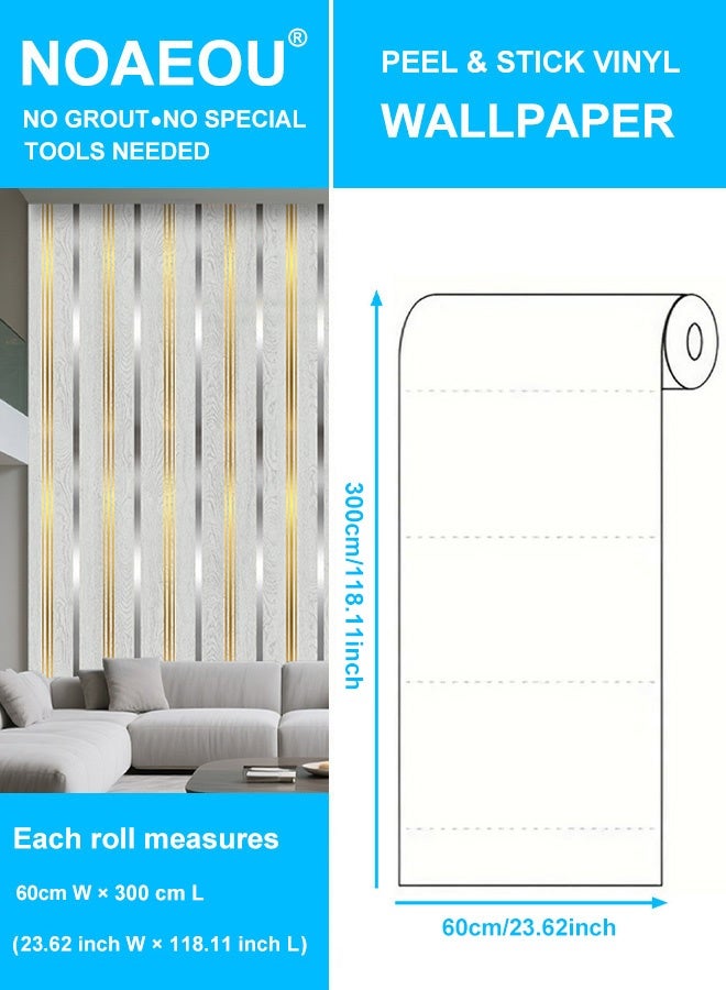 نوايوو ألواح جدارية فاخرة ثلاثية الأبعاد، مقاس 23.6 بوصة × 118 بوصة، ألواح جدارية مقاومة للماء، سهلة اللصق، ورق جدران ذاتي اللصق لتزيين الجدران، مناسب لغرفة المعيشة، غرفة النوم، المكتب، جدار خلفية التلفزيون (J032) - Image 2